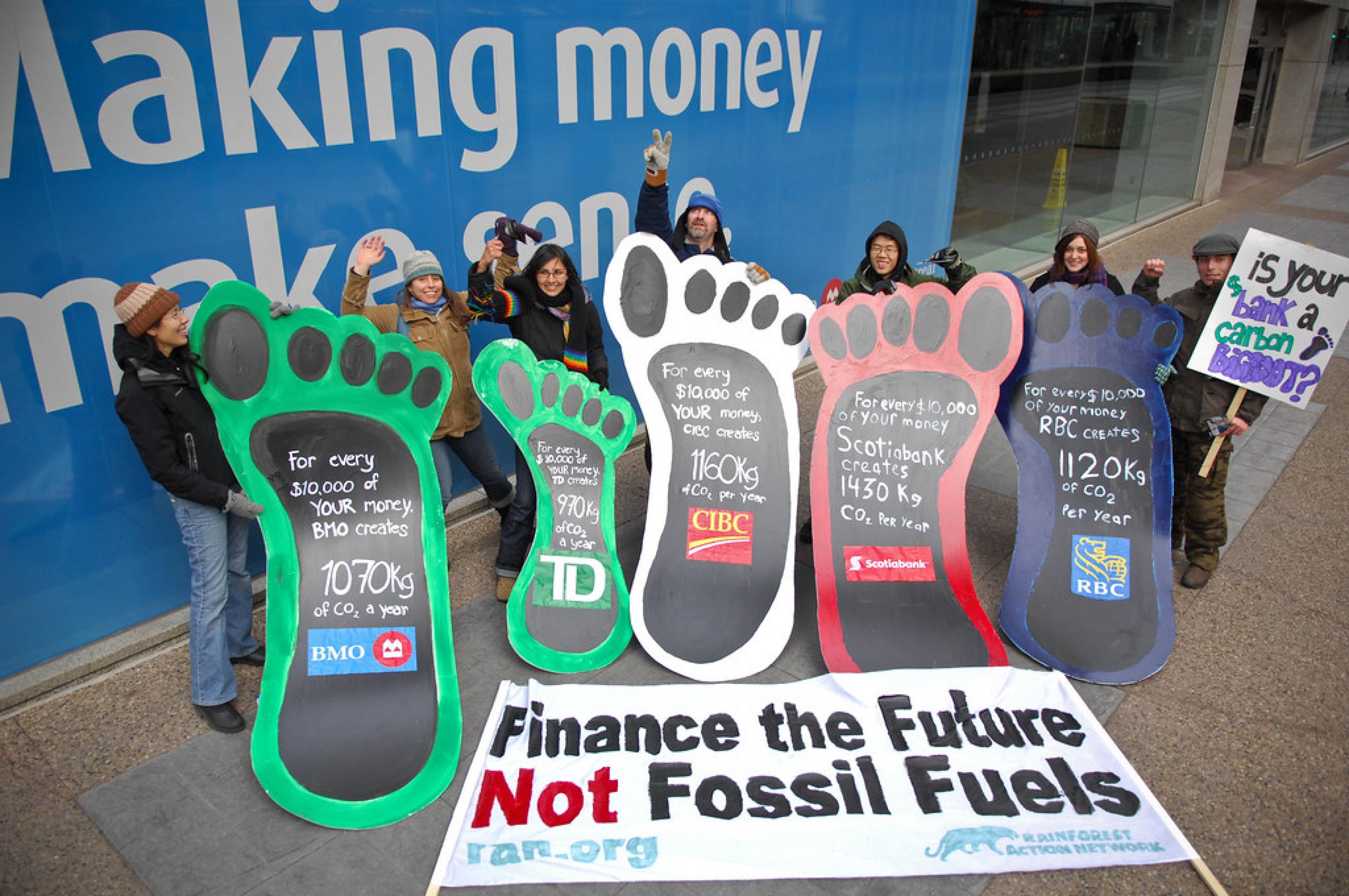 Eine  Klimaschutz-Protestaktion in Calgary.