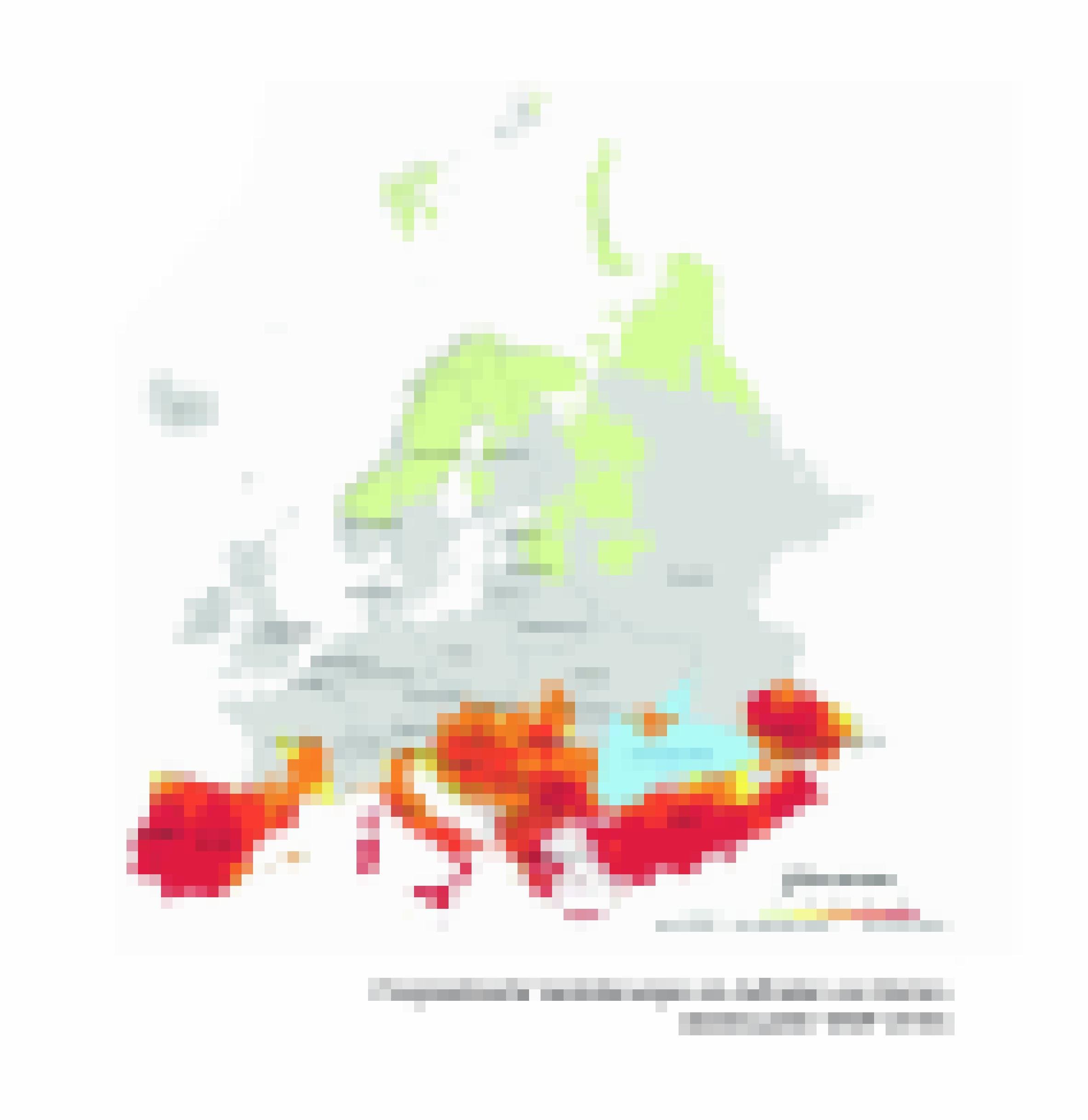 Grafik Landkarte mit Prognose Dürren