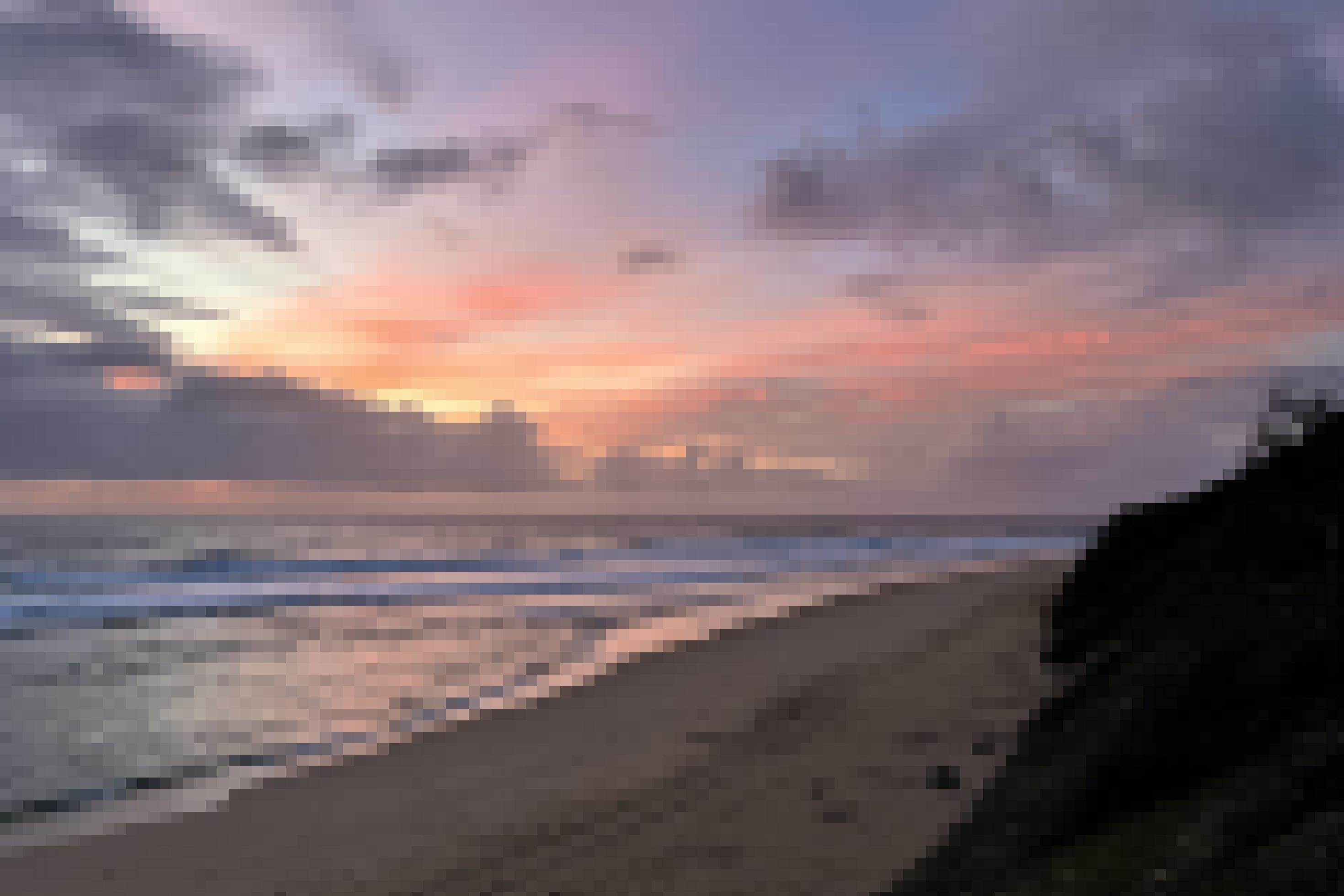 Der Lebombo-TFCA-Strand in Südafrika kurz vor Sonnenaufgang