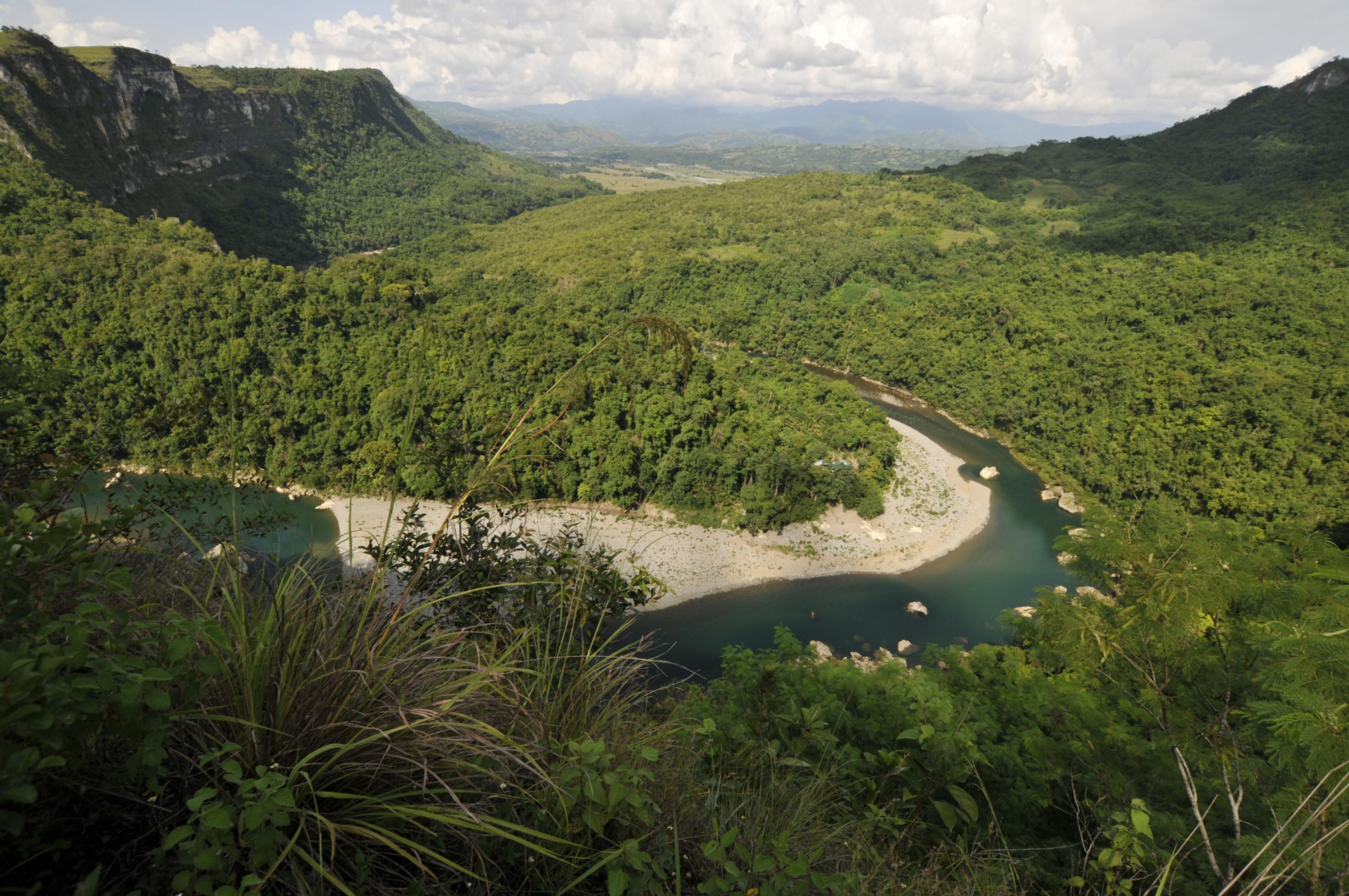 Wunderschön, mit Wald bedeckt und von einem Fluss durchzogen zeigt sich die Landschaft in der Nähe der Callao-Höhle auf der philippinischen Insel Luzon. Hier lebte vor vielen Jahrzehntausenden Homo luzonensis – eine kleinwüchsige, noch rätselhafte Menschenart.