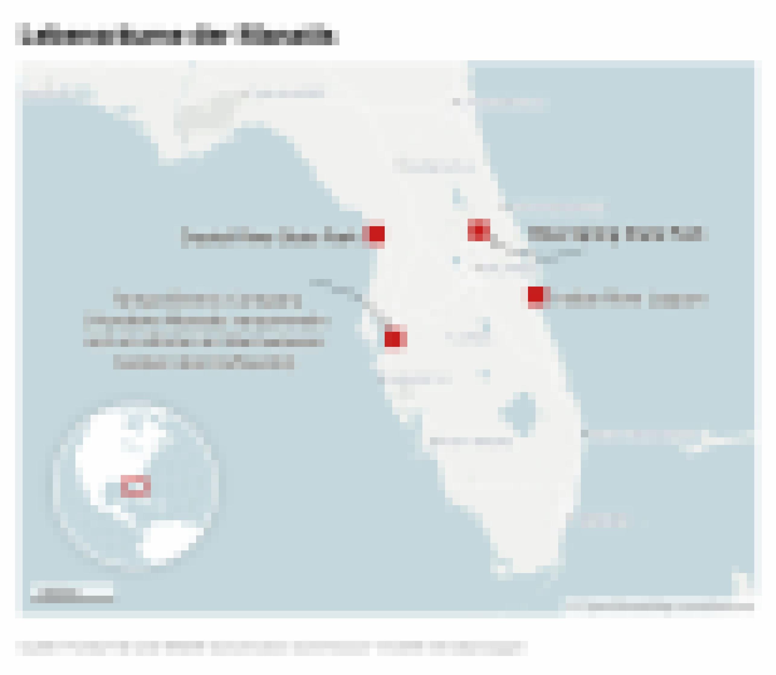 Florida-Landkarte mit Manati-Populationen