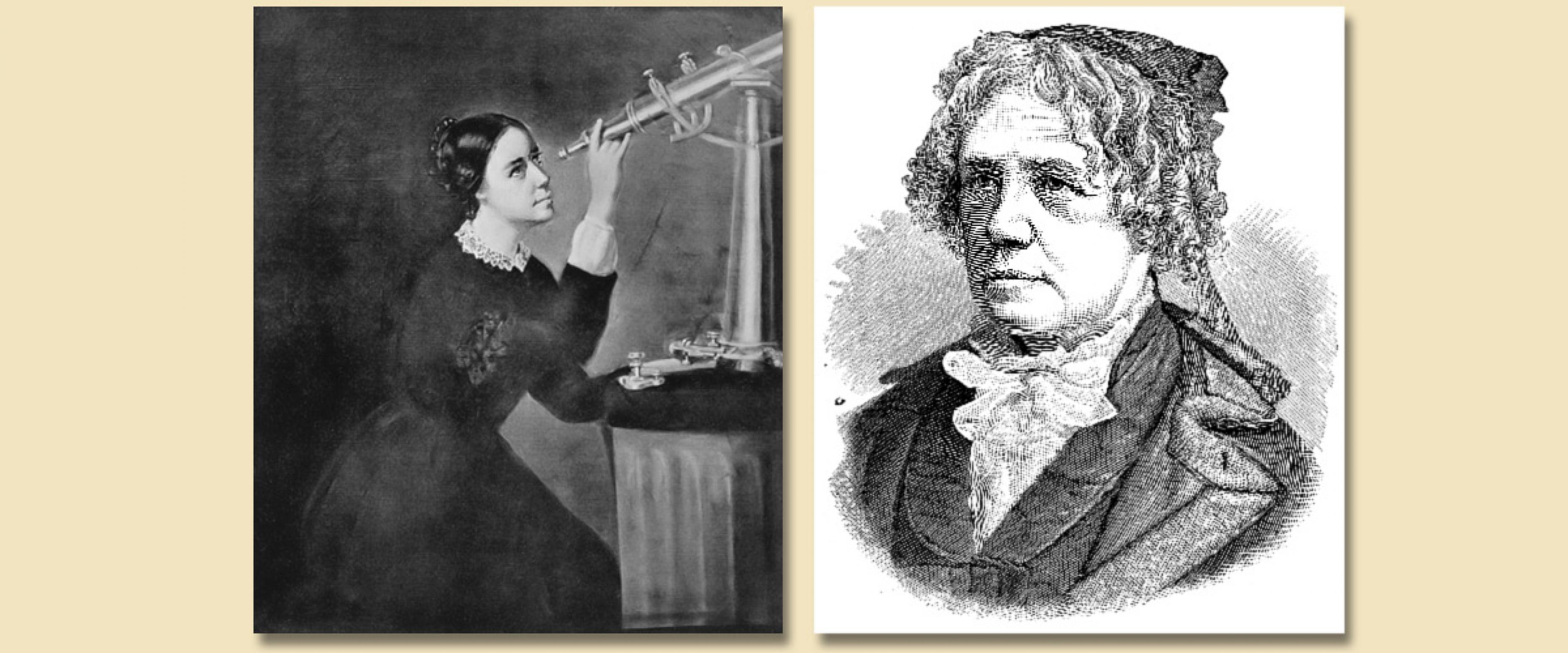 Zwei Aufnahmen der berühmten Astronomin Maria Mitchell, entstanden 1851 und 1885.