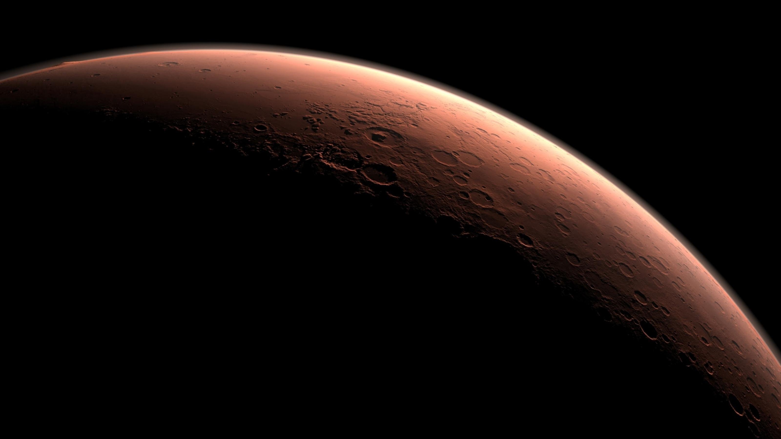 Grafik von Marssichel im Gegenlicht