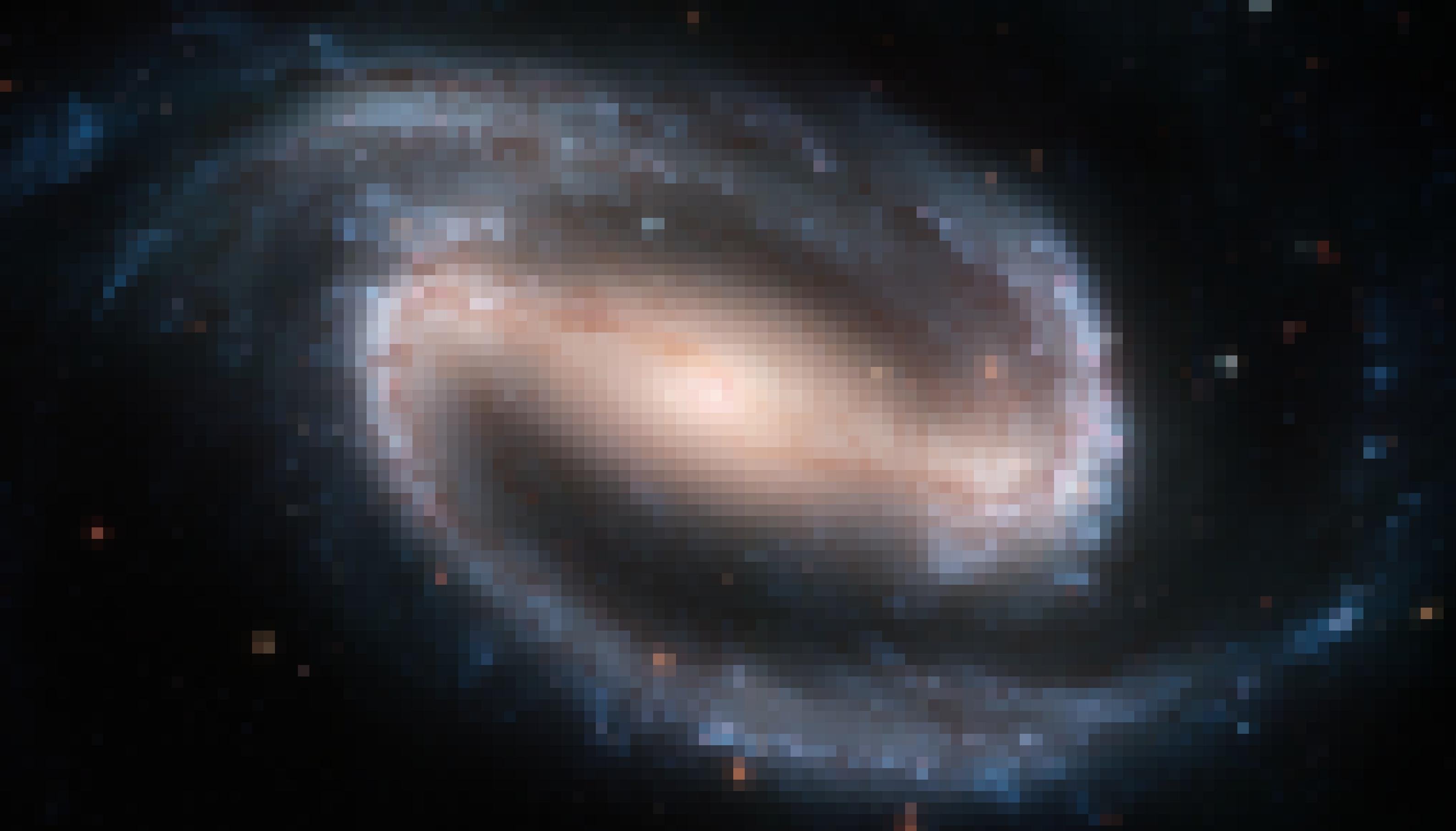One of the largest Hubble Space Telescope images ever made of a complete galaxy is being unveiled today at the American Astronomical Society meeting in San Diego, Calif. The Hubble telescope captured a display of starlight, glowing gas, and silhouetted dark clouds of interstellar dust in this 4-foot-by-8-foot image of the barred spiral galaxy NGC 1300. NGC 1300 is considered to be prototypical of barred spiral galaxies. Barred spirals differ from normal spiral galaxies in that the arms of the galaxy do not spiral all the way into the center, but are connected to the two ends of a straight bar of stars containing the nucleus at its center.