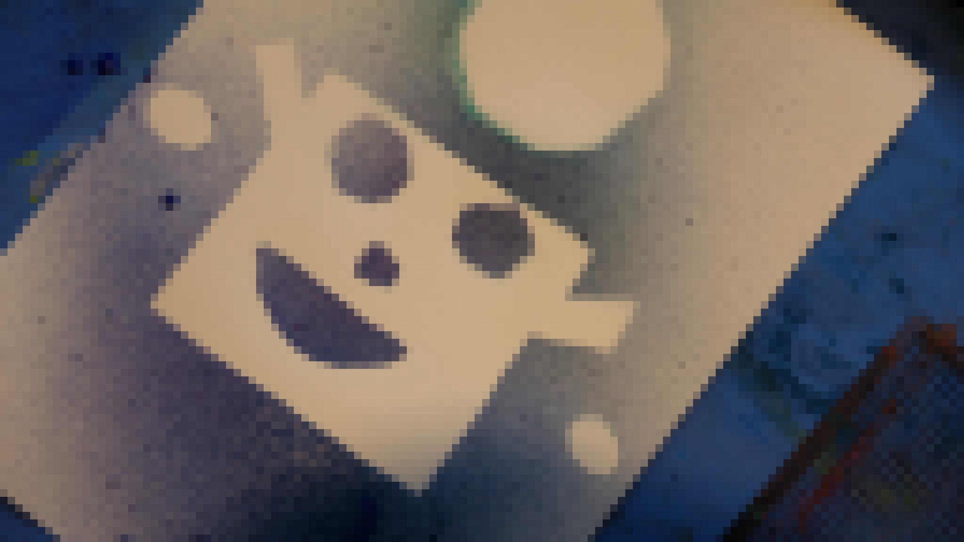 Man sieht Orlas Bild ganz nah: ein eckiges Gesicht mit zwei kleinen Kreisflächen links und rechts neben den Ohren und einem großen hellen „Ball“ direkt über dem Kopf.