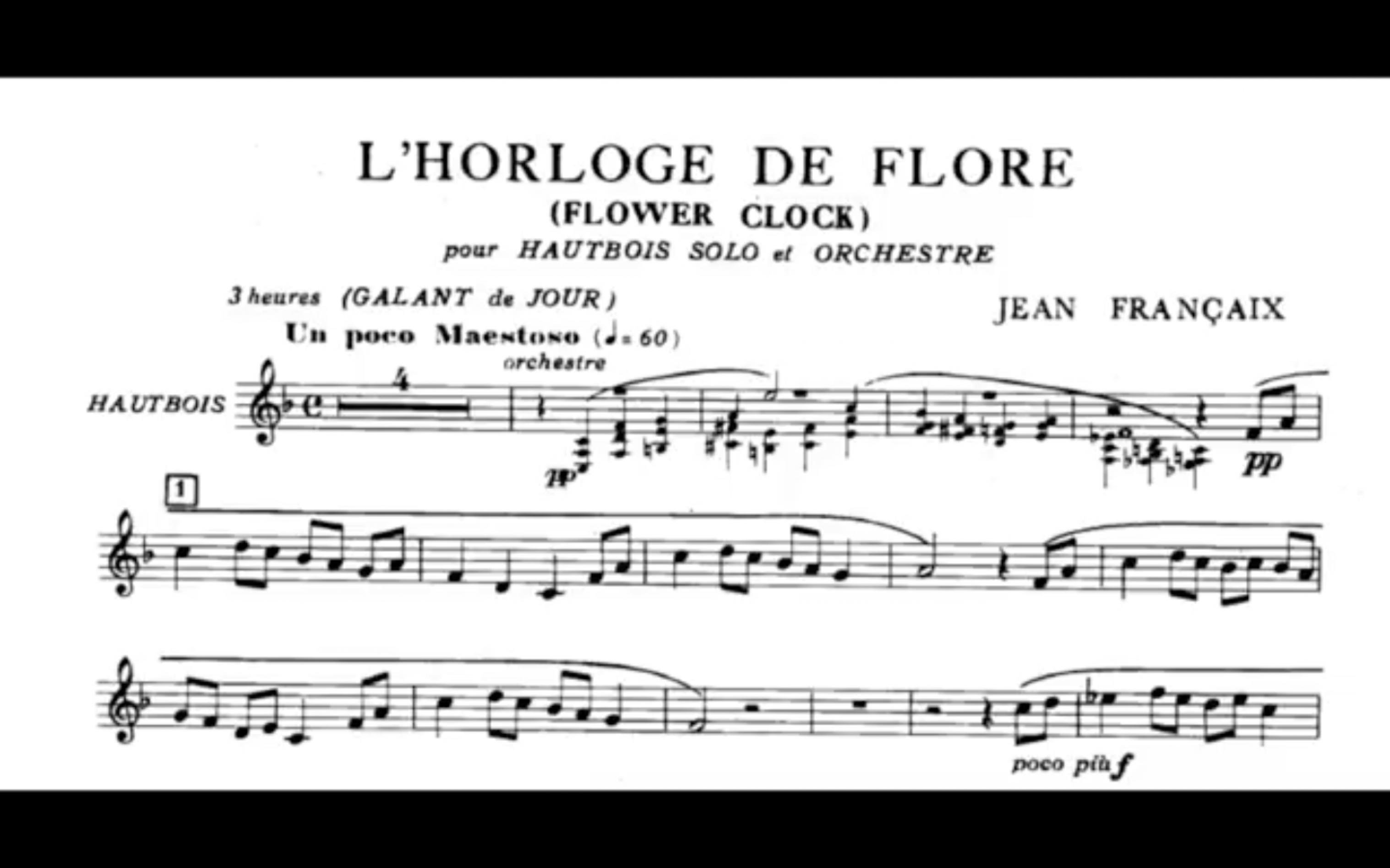 Partitur „L'horloge de Flore“