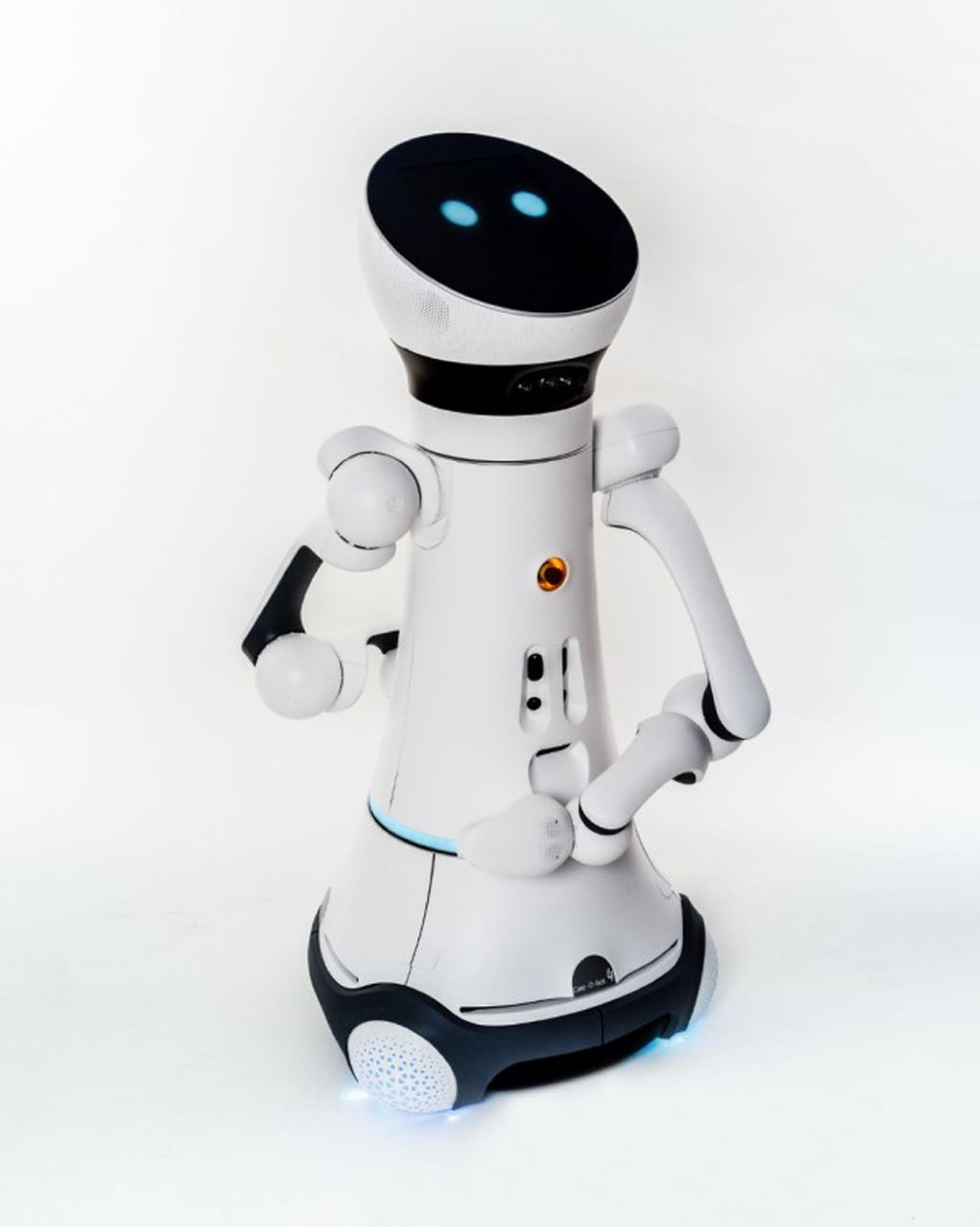 Der Care-O-bot ist ein Pflegeroboter auf Rollen mit angedeutetem Kopf und Armen.