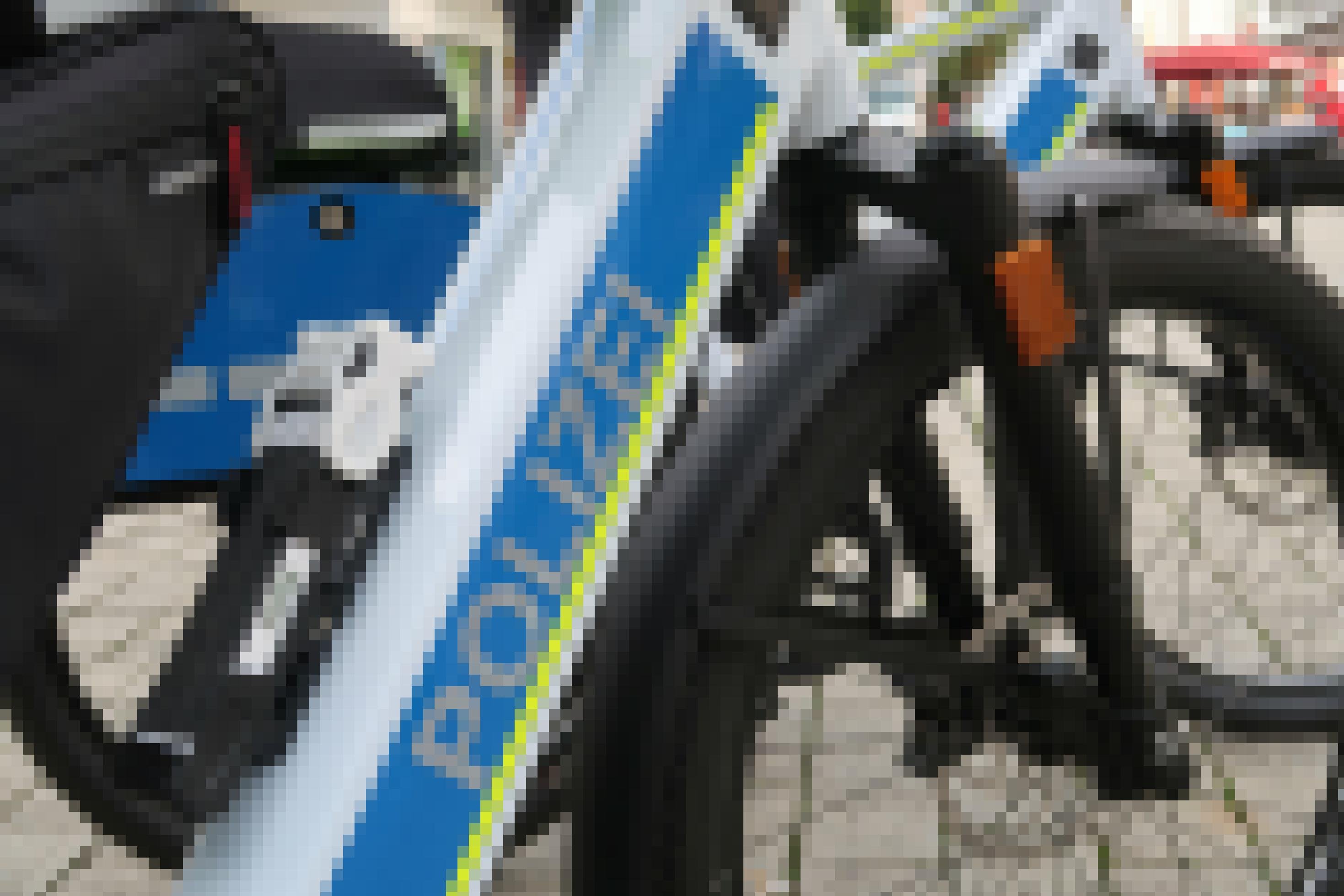 Fahrradrahmen mit der Aufschrift „Polizei“.