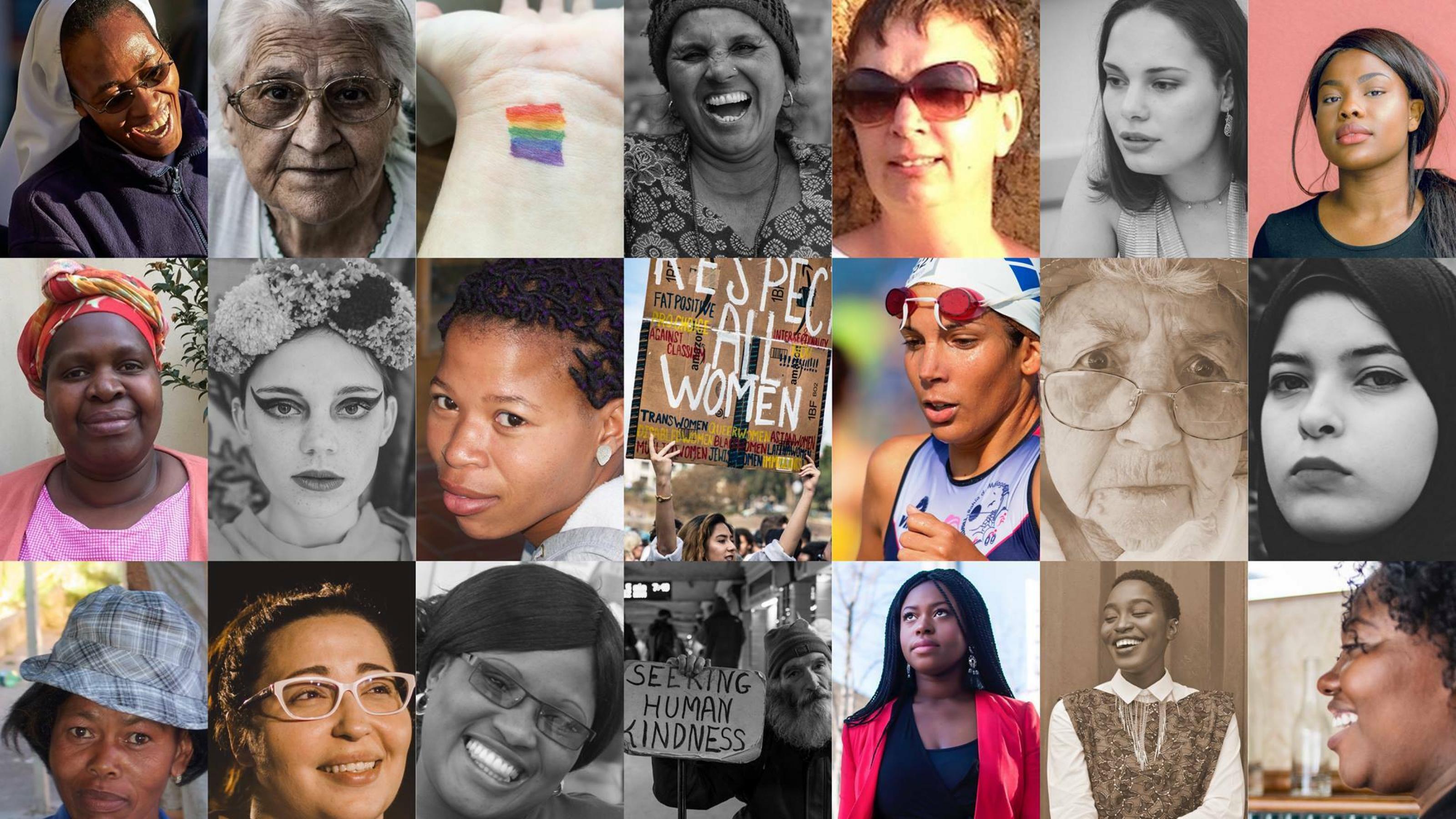 Eine Collage aus mehreren Frauenporträts, allesamt Mitglieder der Initiative Quote This Woman in Südafrika.