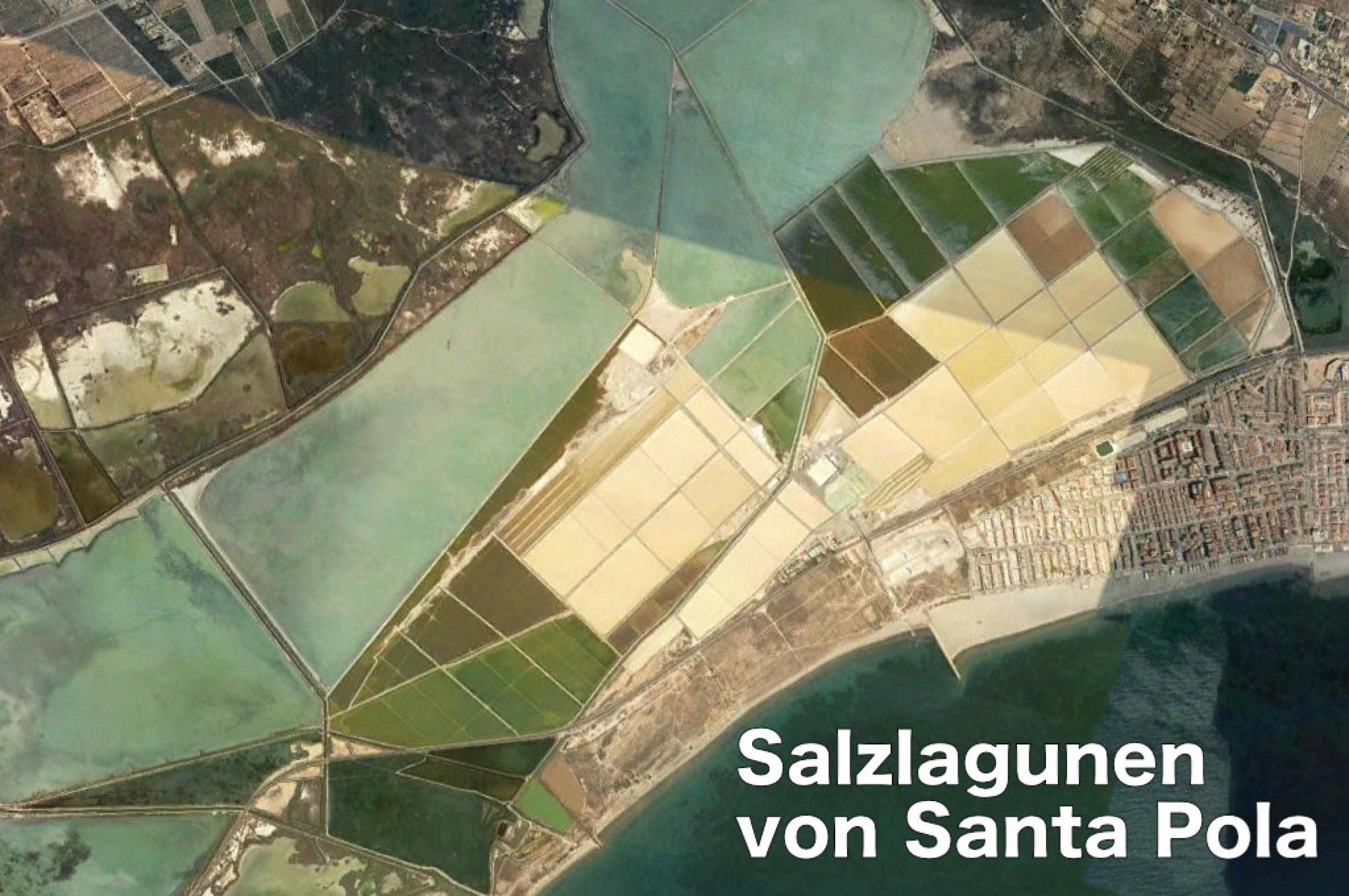 Landkarte der Salzlagunen in Santa Pola.