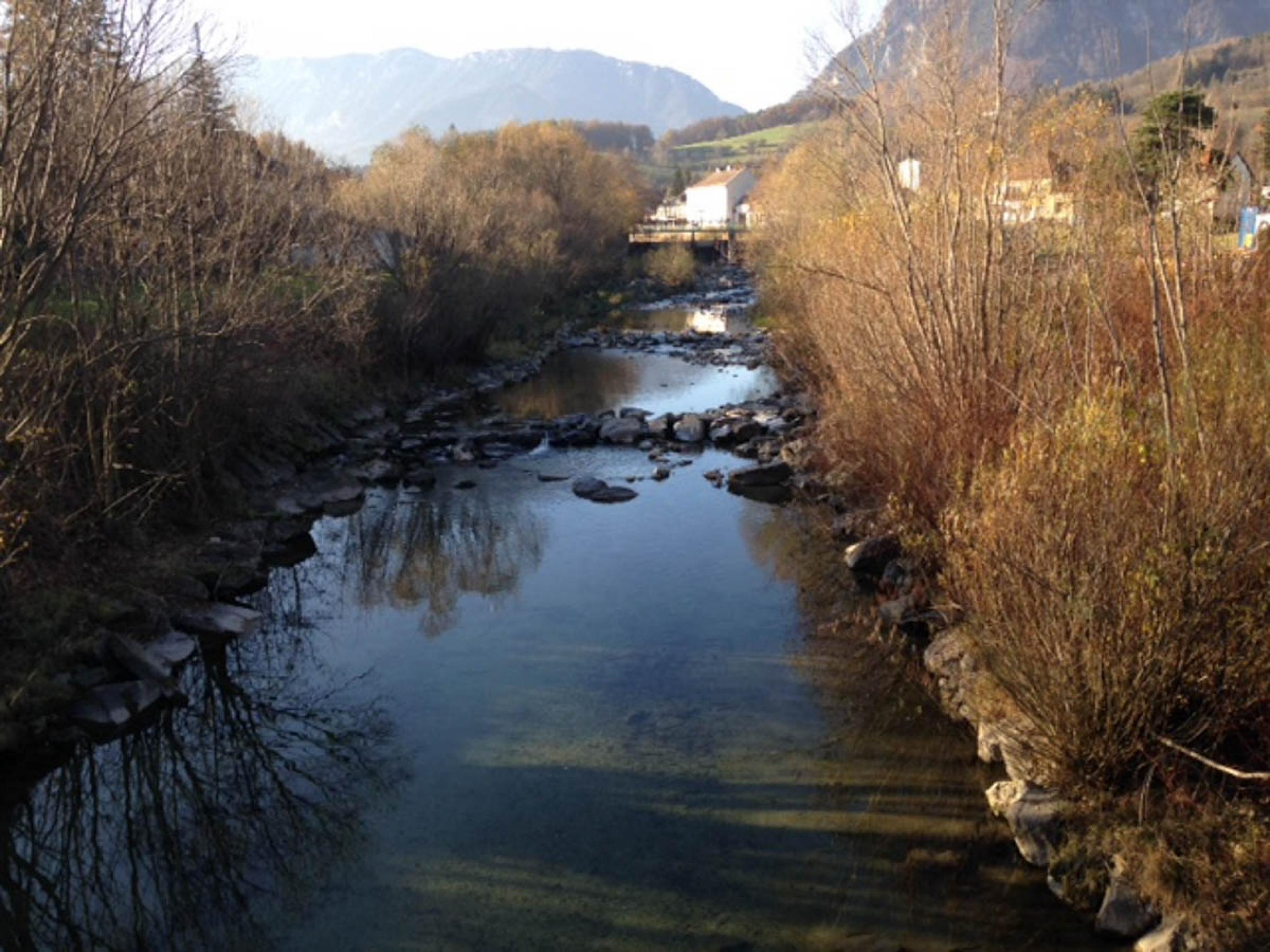 Fluss Schwarza und Landschaft