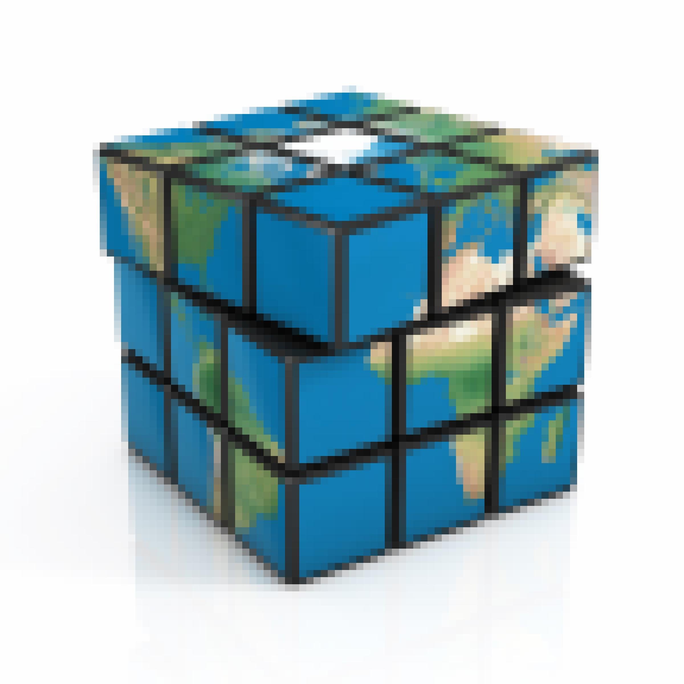 Die Erde ist als Rubik’s Cube dargestellt.