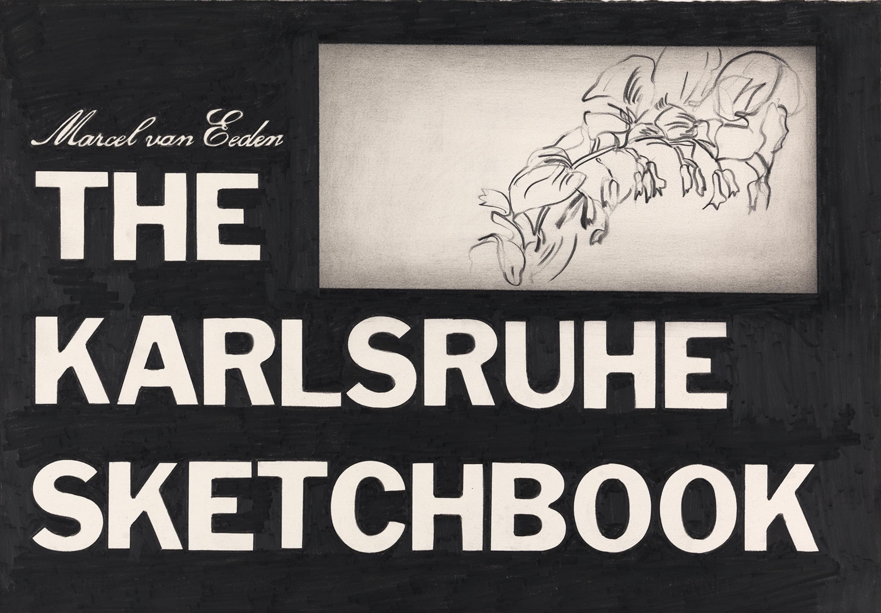 Das mit grauem Leinen bezogene Cover mit dem Titel „The Karlsruhe Sketchbook“ erinnert an ein querformatiges Skizzenbuch, wie sie Künstler und Künsterinnen es bis Mitte des 20. Jahrhunderts verwendet haben.