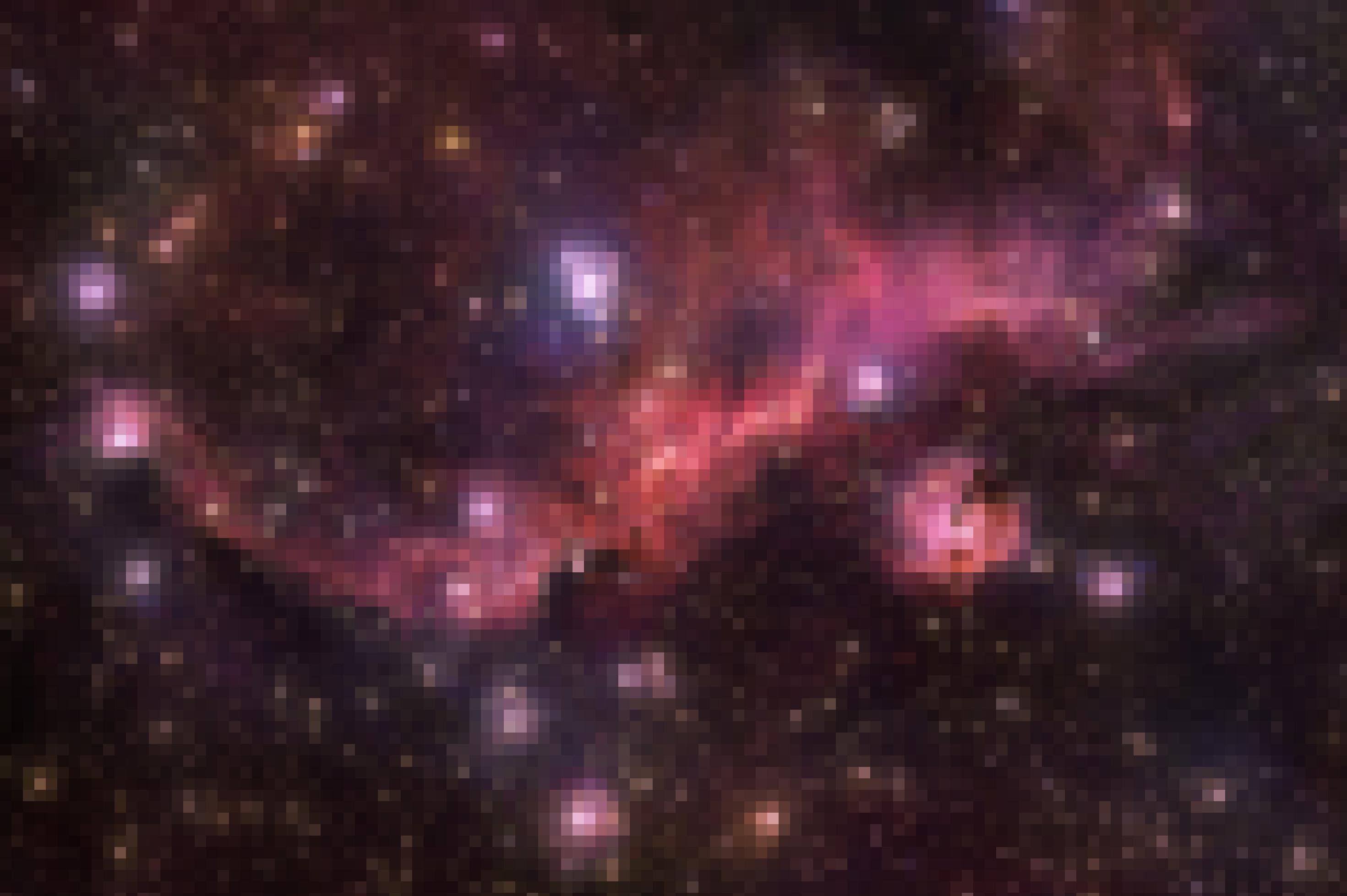Dieses Foto zeigt intensiv leuchtende Materie-Strukturen vor allem in rötlichen Tönen, deren Gestalt an eine fliegende Möwe erinnert und die deshalb Möwennebel genannt werden. Es handelt sich um Wolken aus Staub, Wasserstoff, Helium und Spuren schwerer Elemente, die eine Brutstätte von Sternen sind. Neu entstandene, junge Sterne bringen mit ihrer Strahlung die Materiewolken zum Leuchten und bewirken so das farbenprächtige Spektakel.