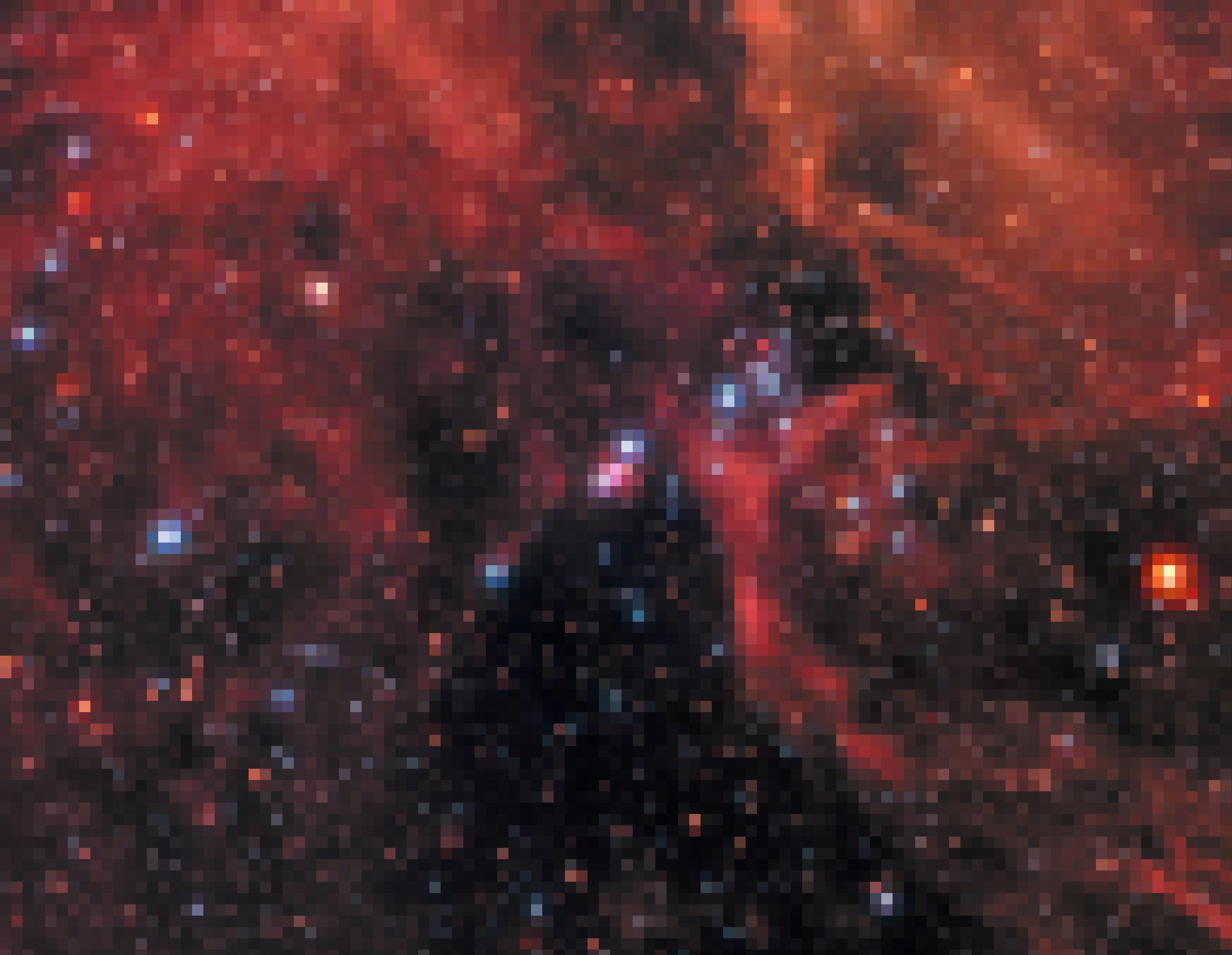 Auf dem Foto zu sehen sind rote Wolken und Sterne der Großen Magellanschen Wolke. Das eigentliche Objekt, das Astronomen interessiert, befindet sich genau im Zentrum des Bildes: Zwei kleine Kreise, die Überreste einer im Jahre 1987 beobachteten Supernova-Explosion – aufgenommen im Jahr 2017, also 30 Jahre später. Supernova-Explosionen zeigen, wie dramatisch sich die Materie in unsere Milchstraße immer wieder wandelt und Neues hervorbringt.
