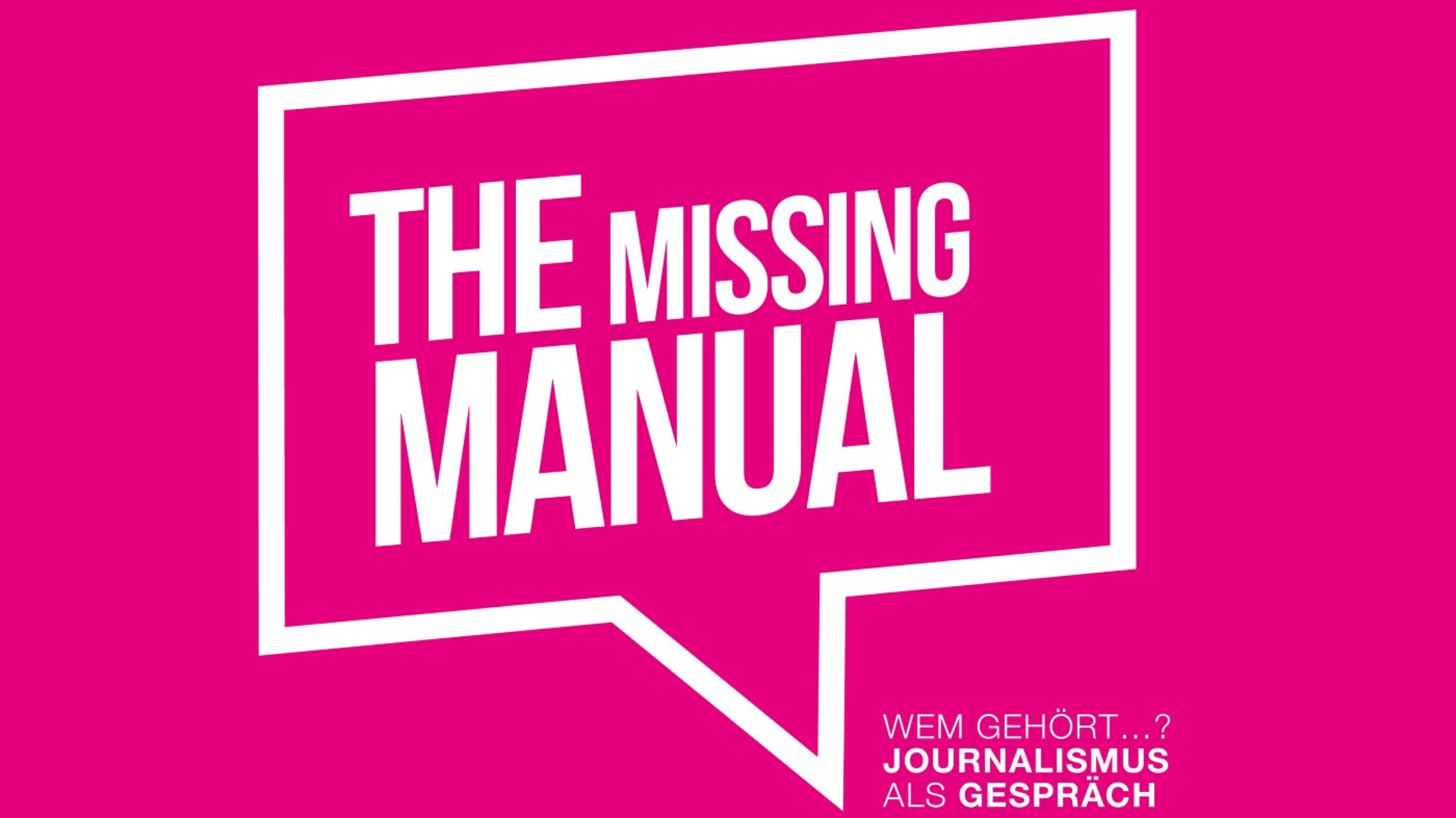 Logo Dialog-Kampagne The Missing Manual in Sprechblase