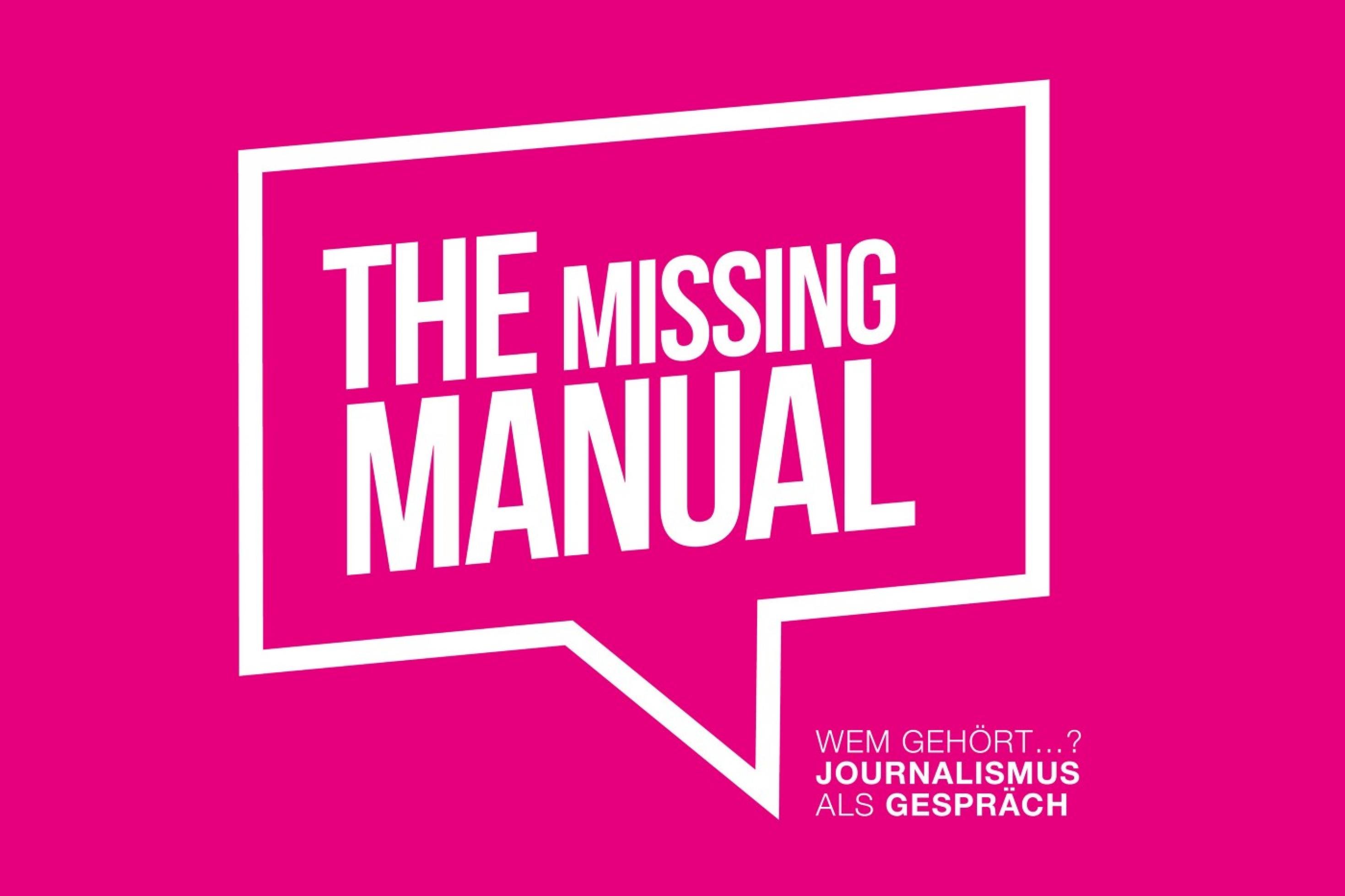 Logo Dialog-Kampagne The Missing Manual in Sprechblase