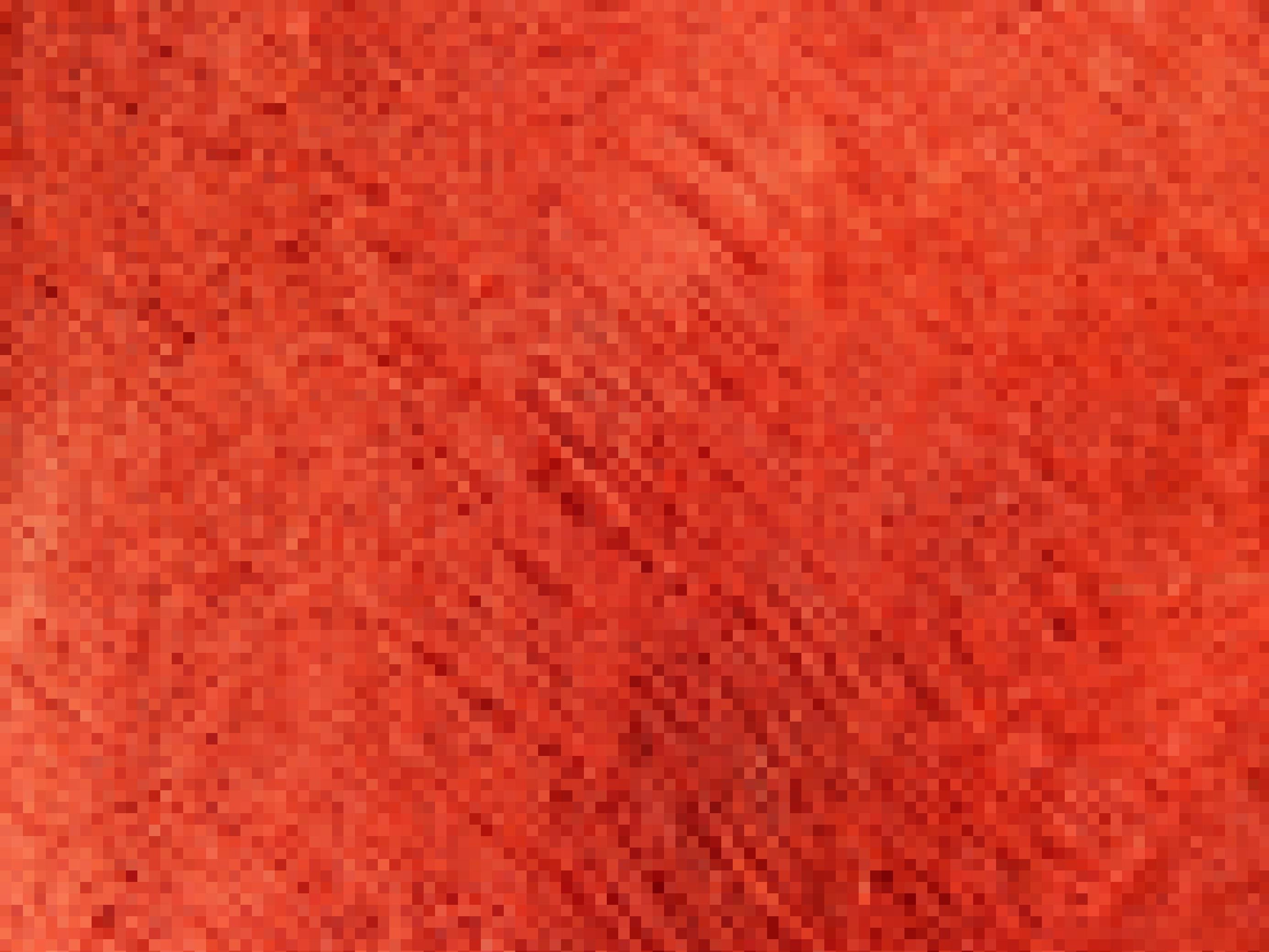 Ein Stück rot gefärbtes Bark Cloth, es ist fast durchsichtig, die Faserstruktur klar erkennbar.