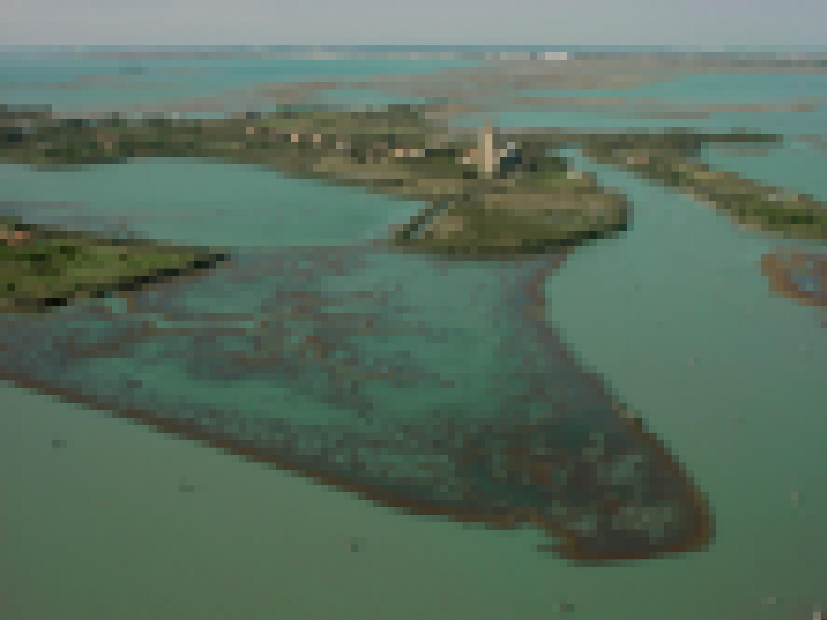 Luftaufnahme der Lagune von Venedig.
