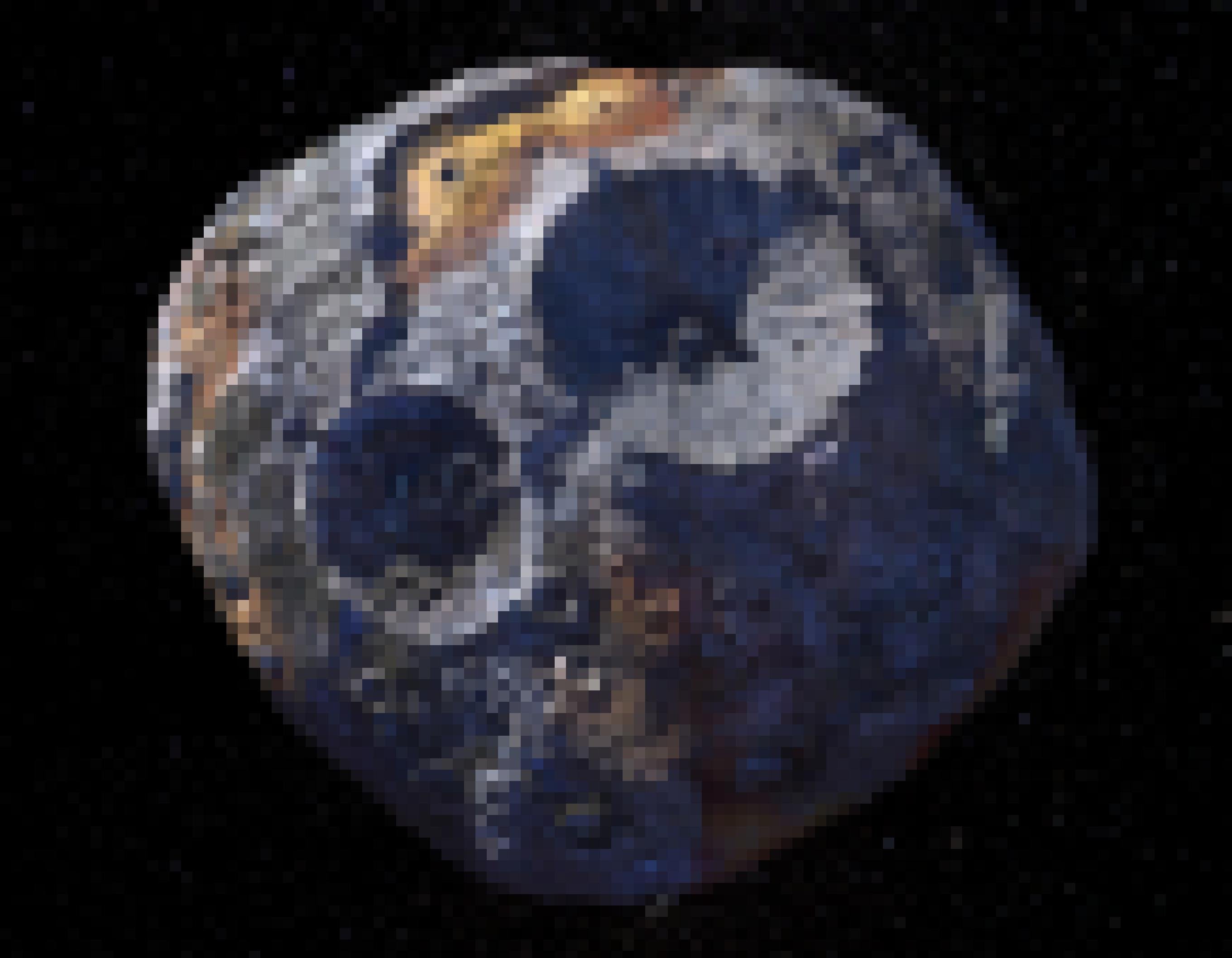 Eine Illustration vom Asteroiden Psyche im freien Weltraum.