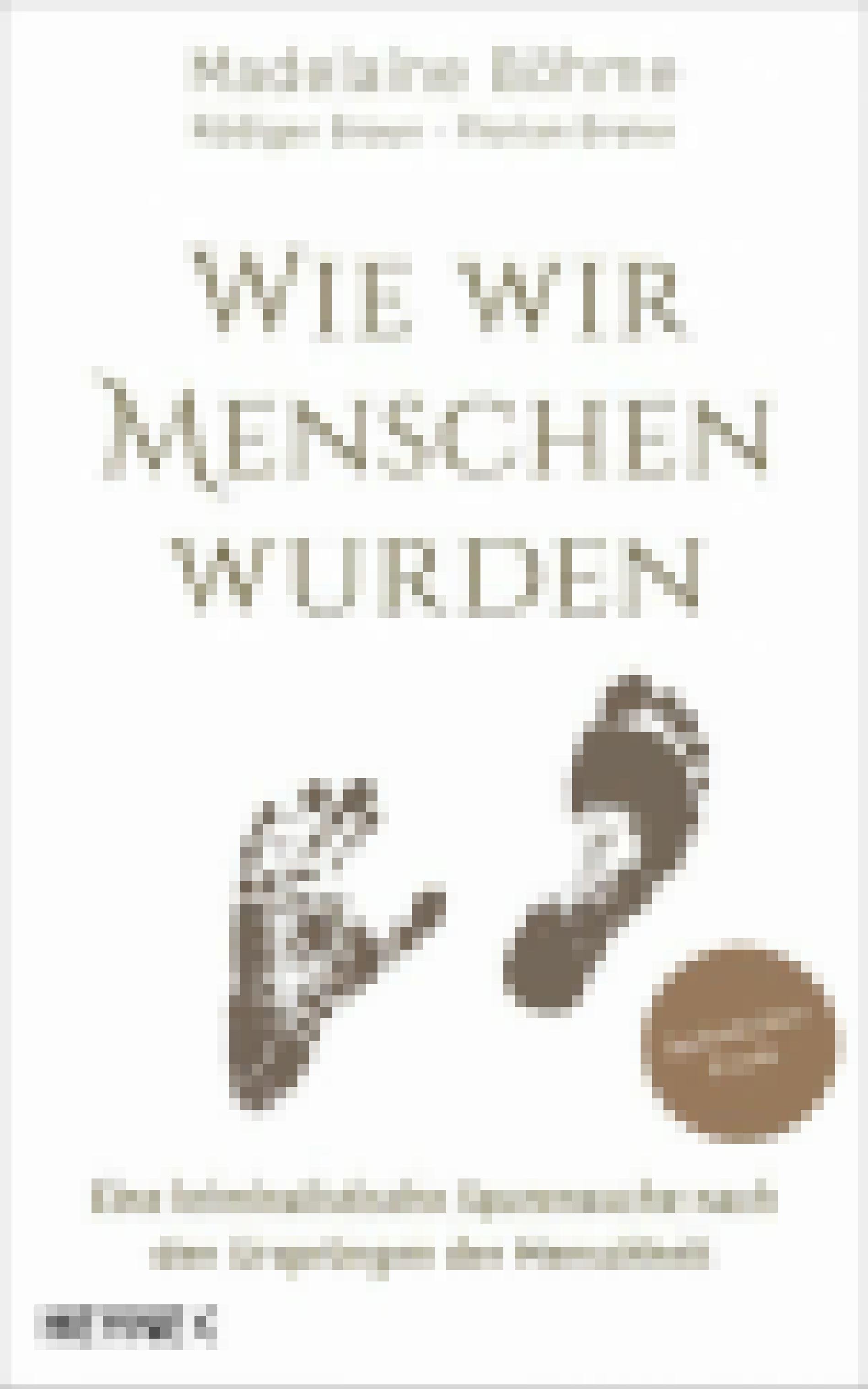 Zwei Fußabdrücke sind zu sehen. Der eine von einem Menschen und der andere vermutlich von einem Vorfahren des Menschen.