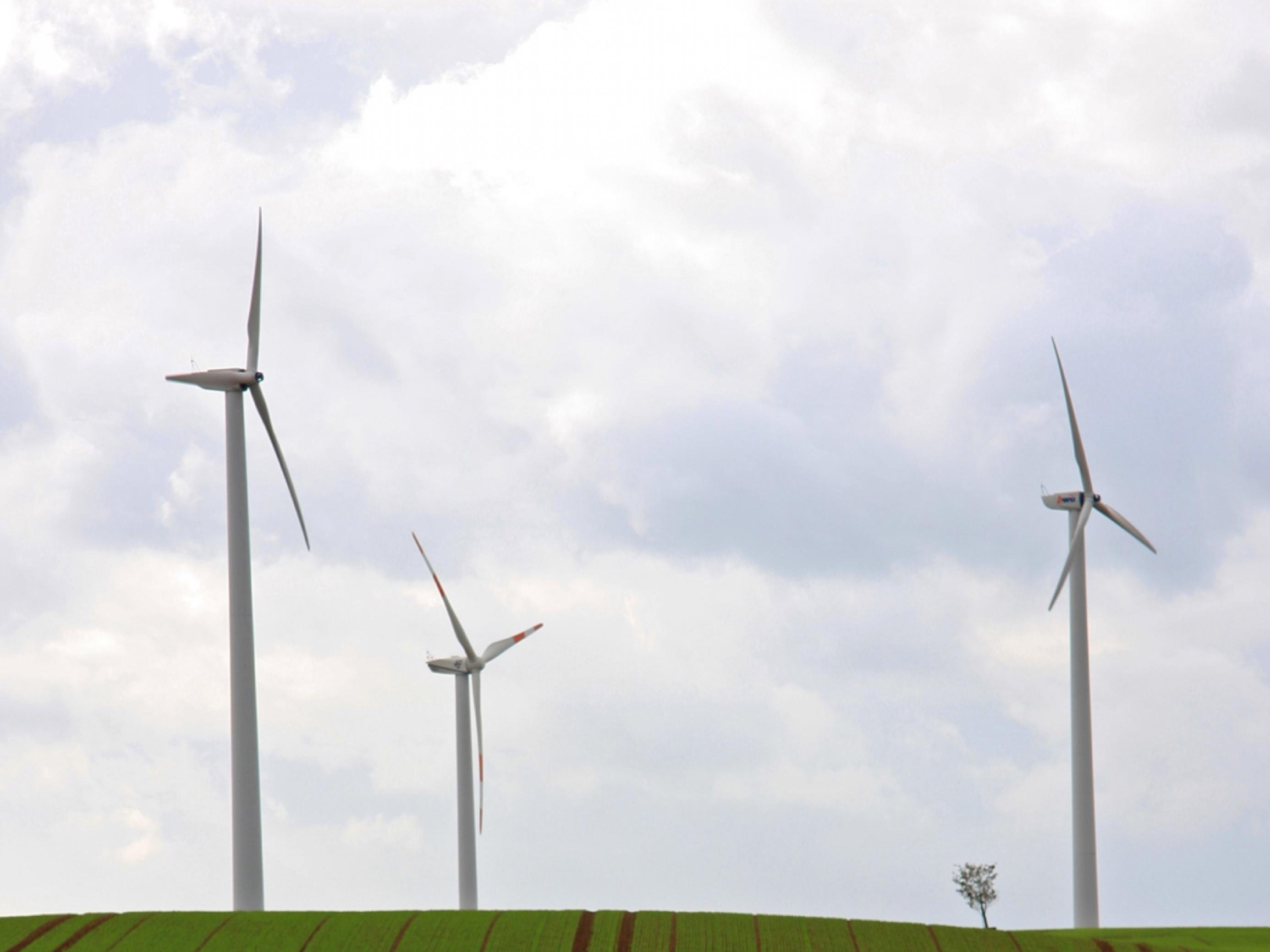 Windkraftanlagen in der Uckermark.